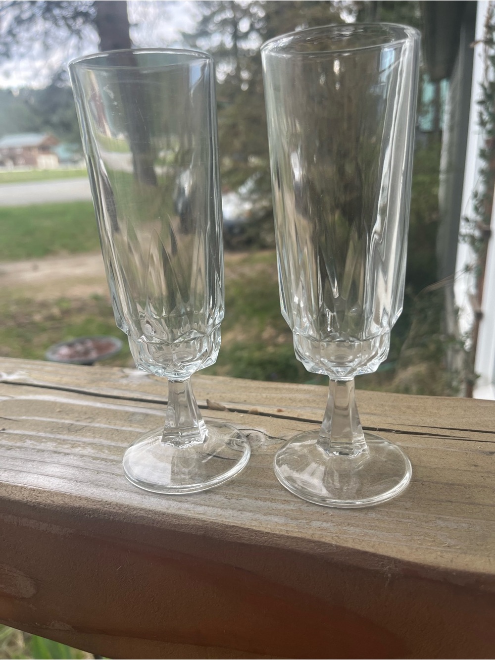 Vintage ARCOROC Arctic  Champagne Flutes Made in France 6 1/2”